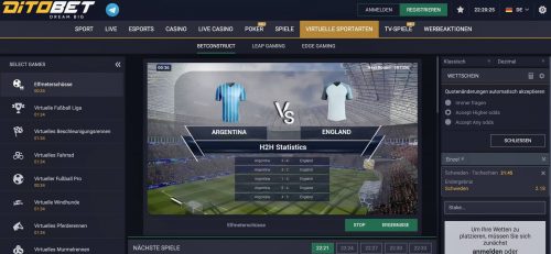 Ditobet virtuelle Wetten