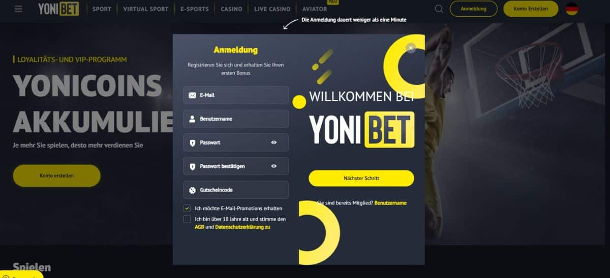 yonibet anmeldung